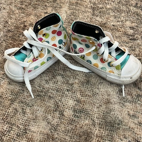 Converse All Star Polka Dot High Top Custom Size Toddler 4 (Isa on Side) - Picture 3 of 4